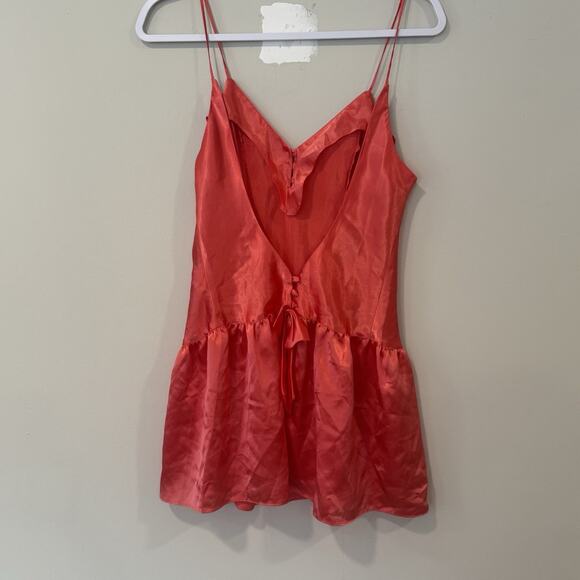 Vintage Victoria's Secret Gold Label Red Chemise Slip Dress M Xx1369 - Picture 5 of 9